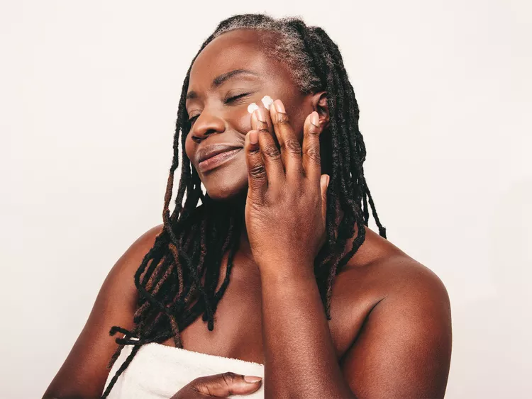 Person applying wrinkle treatment